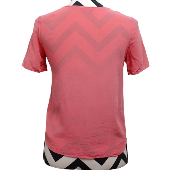 Zoe & Sam 100% Silk Short-Sleeve Blouse - Picture 2 of 14